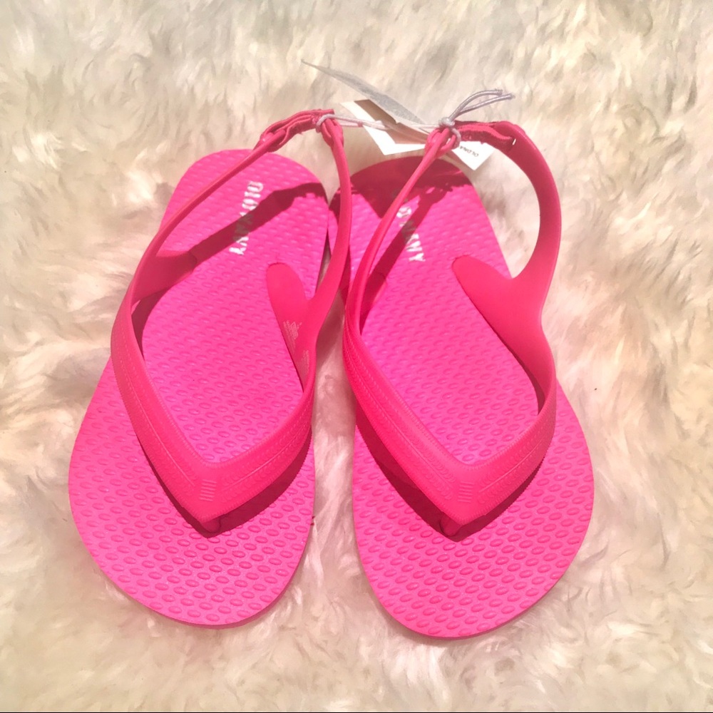 Old Navy Sandals toddler size 8 hot pink rubbery